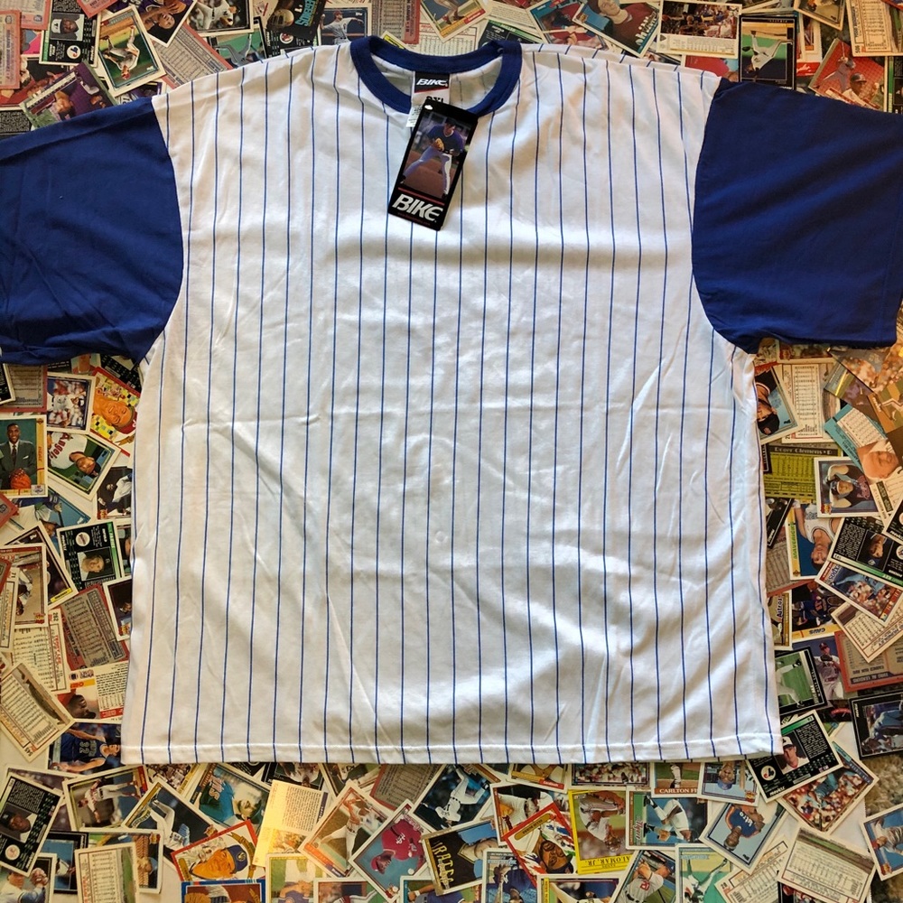 Blue pin strip Henley
